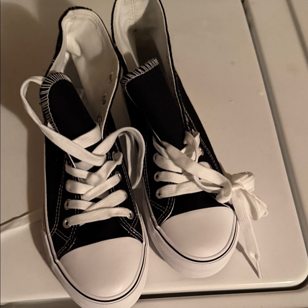 Classic Black and White Canvas Sneakers